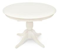 Стол обеденный LEONARDO (Леонардо) дерево гевея/мдф, 1067x1067+457x760, pure white (402)