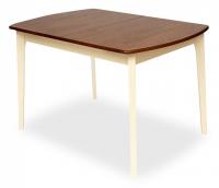 Стол ROBERTO (mod. EHR3248R+12 H4) дерево гевея/мдф, 80х120+30х76см, rustic oak+cream (дуб+кремовый)