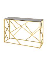 Консоль АРТ ДЕКО 120х40 золото стекло smoke