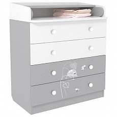 Комод пеленальный Polini kids French 1580 Amis, белый. Фото №2