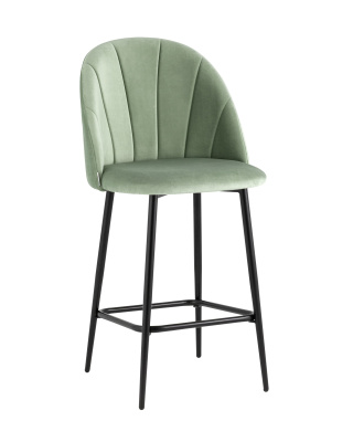 Стул полубарный Логан велюр фисташковый фото Стул полубарный Логан велюр фисташковый. Фото №2