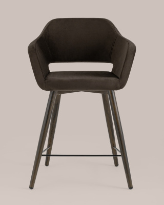 Стул полубарный Саймон велюр тёмно-коричневый фото Стул полубарный Саймон велюр тёмно-коричневый. Фото №5