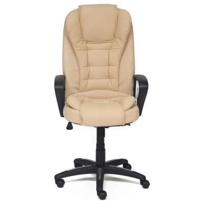 Компьютерное кресло BARON [кож/зам, бежевый/бежевый перфорированный, 36-34/36-34/06]  id -. Фото №2