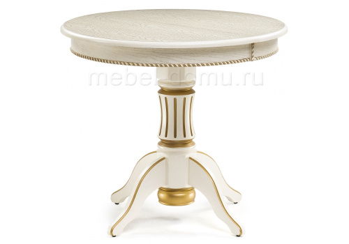 Стол деревянный Павия крем с золотой патиной. Фото №1