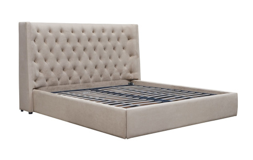 Кровать 1726 BEIGE бежевая с ящиком для белья. Фото №10