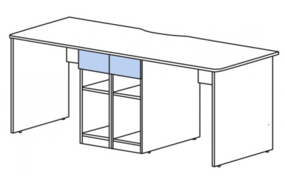 Стол на два рабочих места с тумбами Силуэт. Фото