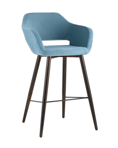 Стул барный Саймон велюр пыльно-голубой фото Стул барный Саймон велюр пыльно-голубой. Фото №1