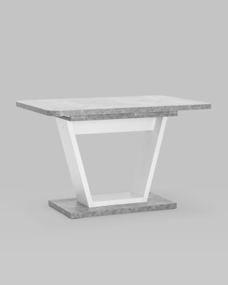 Стол Vector 120-160*80 бетон/белый фото Стол Vector 120-160*80 бетон/белый. Фото №3