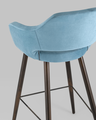 Стул барный Саймон велюр пыльно-голубой фото Стул барный Саймон велюр пыльно-голубой. Фото №8