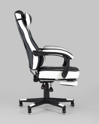 Кресло игровое TopChairs Virage черно-белое фото Кресло игровое TopChairs Virage черно-белое. Фото №4