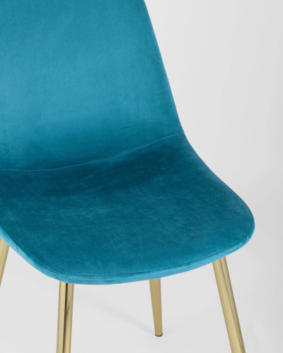 Стул Валенсия велюр аквамарин золотые ножки. Фото №9