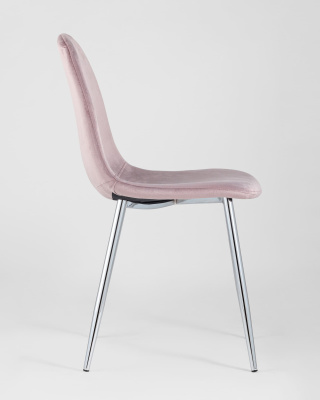 Стул Валенсия велюр розовый хромированные ножки. Фото