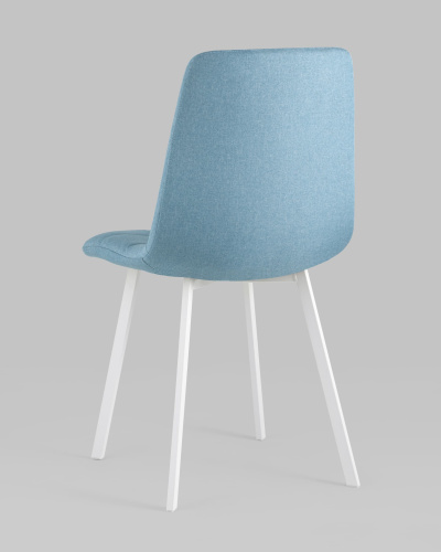 Стул Chilly рогожка голубой ножки белые фото Стул Chilly рогожка голубой ножки белые. Фото №7