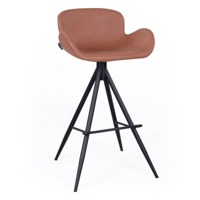 Стул барный  Болтон светло-коричневый  с черными ножками фото Стул барный  Болтон светло-коричневый  с черными ножками. Фото №2