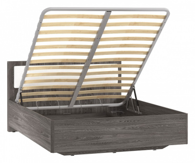 Кровать Virginia НМ 011.54, к/з Бум айс, Ясень Анкор темный. Фото