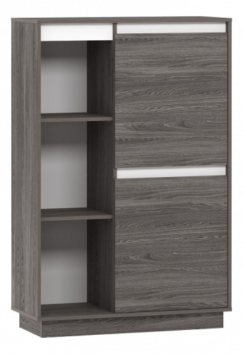 Virginia НМ 011.85 Шкаф комбинированный Правый, Белый Скандинавский/Ясень Анкор темный (KR. Фото №1