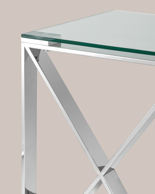 Журнальный стол 40*40 КРОСС серебро. Фото