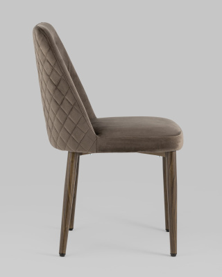 Стул Эмма велюр коричневый ножки дерево фото Стул Эмма велюр коричневый ножки дерево. Фото №4