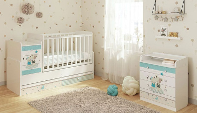 Комод пеленальный Polini Kids Simple 1580, белый. Фото №5