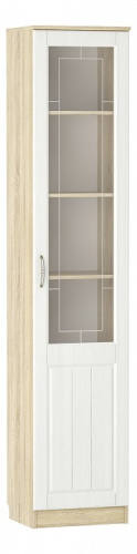 НМ 040.43 Ф Оливия Шкаф для посуды Витрина, Правый, Белое дерево, Дуб Сонома. Фото №1