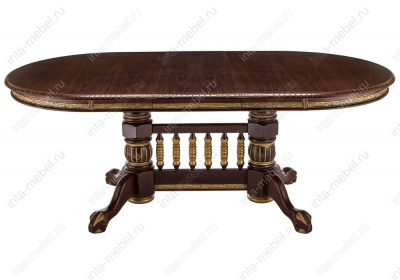 Стол деревянный Кантри орех с золотой патиной. Фото №5