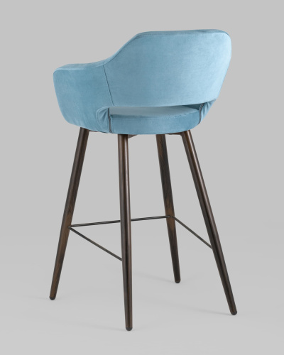 Стул барный Саймон велюр пыльно-голубой фото Стул барный Саймон велюр пыльно-голубой. Фото №7