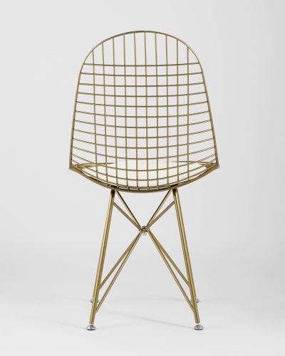 Стул обеденный Eiffel золотой с белой подушкой фото Стул обеденный Eiffel золотой с белой подушкой. Фото №6