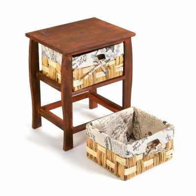 Тумба с 2 ящиками Secret De Maison BEL 2 ( mod. PE-10 ) дерево павловния, мдф, 39x30x46.5см, Brown (коричневый) ткань №HX21 фото Тумба с 2 ящиками Secret De Maison BEL 2 ( mod. PE-10 ) дерево павловния, мдф, 39x30x46.5см, Brown (коричневый) ткань №HX21. Фото №2