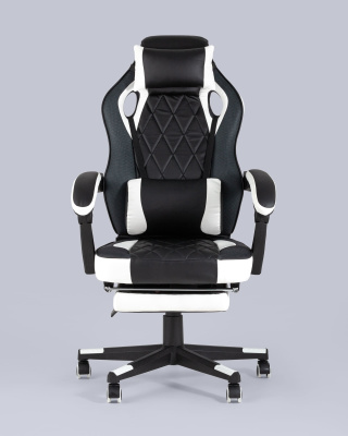 Кресло игровое TopChairs Virage черно-белое фото Кресло игровое TopChairs Virage черно-белое. Фото №5