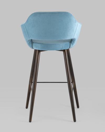 Стул барный Саймон велюр пыльно-голубой фото Стул барный Саймон велюр пыльно-голубой. Фото №6